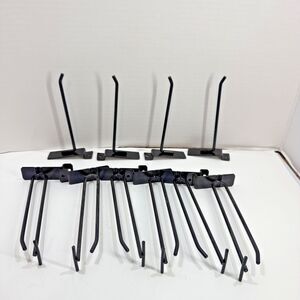 10 Slatwall Hooks Doubles & 6” Retail Rack Fixtures Display Hardware Black